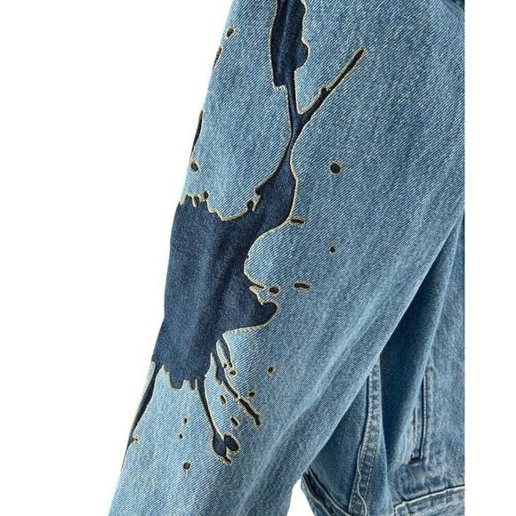 Levi's Premium Jacket Men's Large Vintage Fit Trucker Ink Blot Pockets Denim NEW - Picture 9 of 12